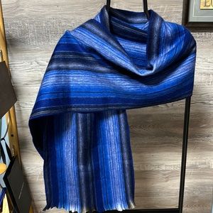 Blue Striped Women's Scarf - Elegant Wrap